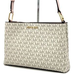 Michael Kors Trisha Medium Triple Compartment Crossbody Bag Powder Blush Multi